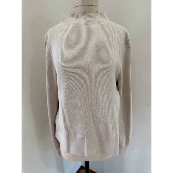 lululemon athletica Sweaters - Lululemon Cotton-Blend Mock-Neck Sweater Heathered Bone Women's Large LW3HBGS